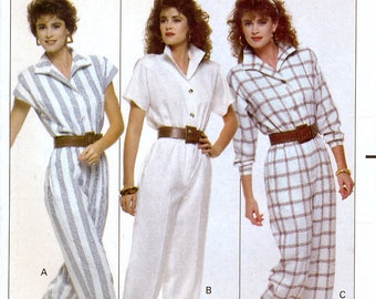 Butterick 6087 Vintage 80s Sewing Pattern for Misses' Jumpsuit - Uncut - Size 12, 14, 16