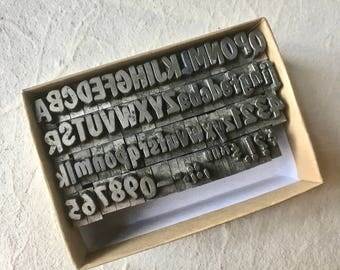 Vintage Letterpress Type Dom Bold Letters Numbers and Punctuation for Printing Stamping and Decor