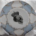 Blue & Gold Skull Dinner Plate, 10.5", Skull Dinnerware, Halloween Dish, Skull China, Skull Plate, Skeleton Plate, Goth Plate, Skull Dish