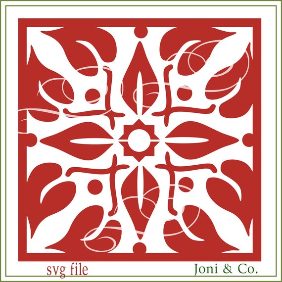 Download Quilt design SVG File Christmas Glass Blocks Hawaiian Quilt.