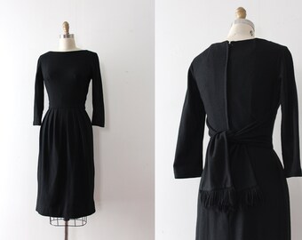 vintage 1950s Gigi Young dress // 50s black wool wiggle dress