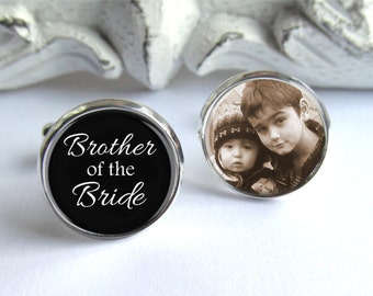 Brother of the Bride Gift, Custom Cufflinks, Wedding Cufflinks
