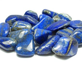 TUMBLED - (2) Medium/Large LAPIS LAZULI Crystals with Description Card - Healing Stone Reiki