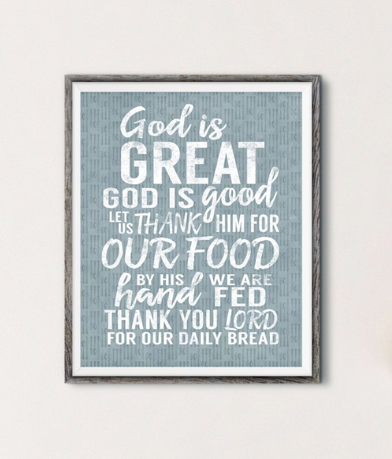 God Is Great God Is Good prayer vintage by SweetFaceDesign on Etsy