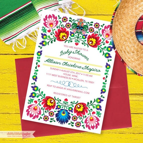 Fiesta Baby Shower Invitation Mexican Fiesta Invite Fiesta