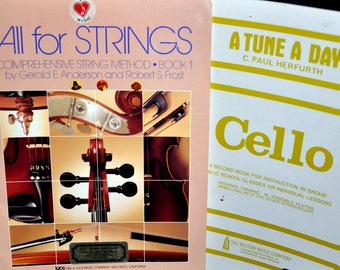 Set of 2 Vintage Sheet Music Books for Strings