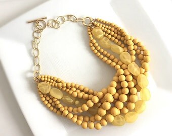 Yellow Statement Necklace, Goldenrod Necklace, Chunky Yellow Necklace, Mustard Yellow Necklace, Bridesmaid Necklace, Yellow Bib Necklace