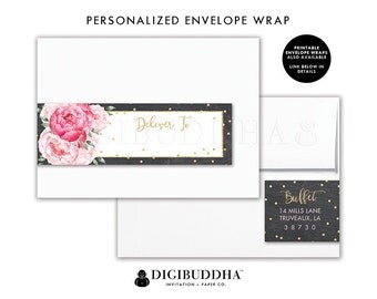 Floral Return Address Label Custom Envelope Wrap Address Sticker Wrap Around Label Return Address Labels Ready Made Printed Labels - Jenn