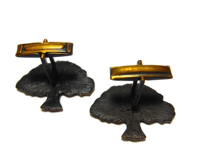 FREE SHIPPING Rustic bronze tree cuff links, unique design oak tree, deciduous tree