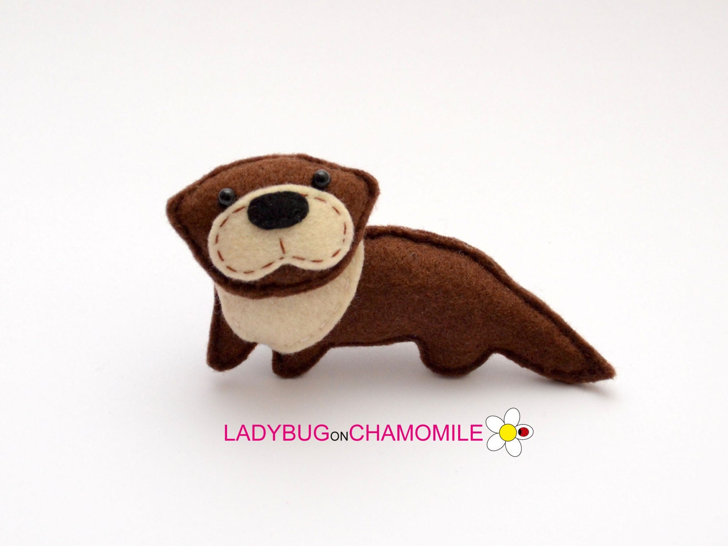 Felt OTTER stuffed felt Otter magnet or ornament Otter toy