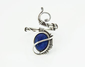 Lapis Lazuli Ring 'Romeo' Sterling silver ring - jewelry - natural crystal -gift - Lapis ring - Birthstone ring - Healing crystals - gift