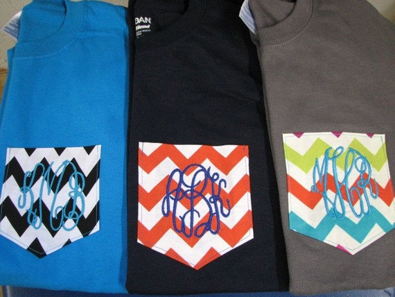 Monogram Pocket T shirt Gifts For Teen Girls Personalized