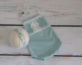 Newborn overall Newborn prop Newborn romper Vintage embrodered romper Newborn girl photo prop Newborn romper set