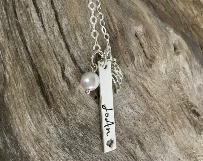 Angel Mom, Memorial Necklace, Memorial Gift Idea, Remembrance Jewelry, Sympathy Jewelry,Loss of Mom Dad,Loss of Mother, Sympathy Gift