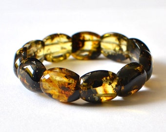 Baltic Amber bracelet, Multicolored Amber Jewelry, amber bracelet, Yellow, Gold, Brown