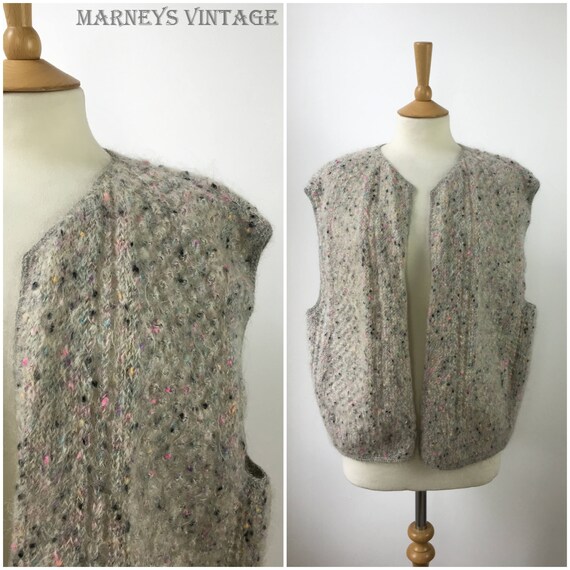Vintage 1960s Cardigan 1960s Handknitted Mohair Gilet 60s
