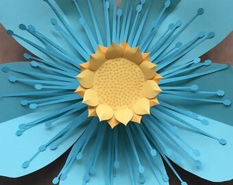 Wallflower 01, Paper Flower Template for Cricut and Silhouette (SVG, DXF)