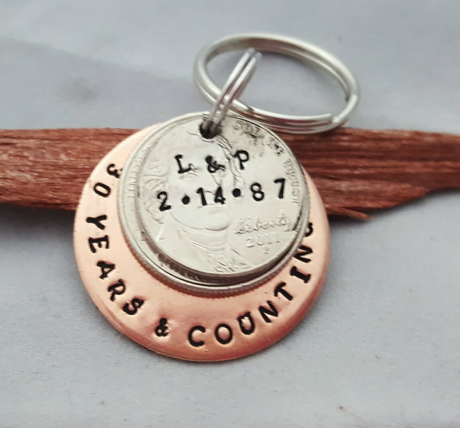 30 year anniversary keychain 30th anniversary gift