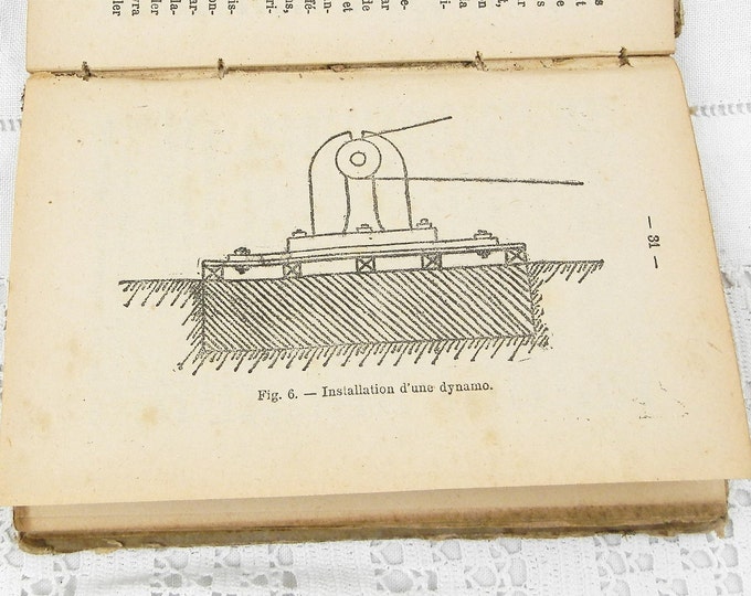 Antique French Early Text Book about Electricity with Illustrations 184 pages Pre 1897, Victorian Hobby Entertainment Curios from France