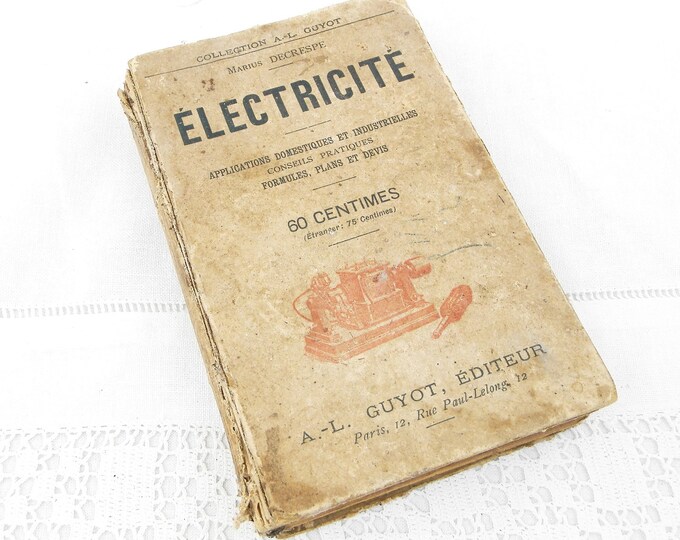 Antique French Early Text Book about Electricity with Illustrations 184 pages Pre 1897, Victorian Hobby Entertainment Curios from France