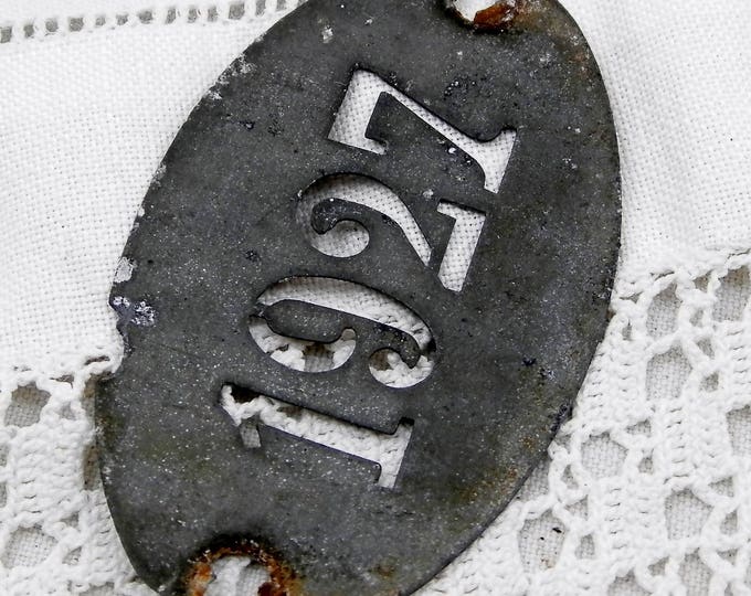Antique 1927 Metal Stencil Plaque, French 1927 Zinc Metal 1962 Label, Collectible, French Signs, Brocante, Country Decor, Retro, Year Antique 1927 Metal Stencil Plaque, French 1927 Zinc Metal 1962 Label, Collectible, French Signs, Brocante, Country Decor, Retro, Year