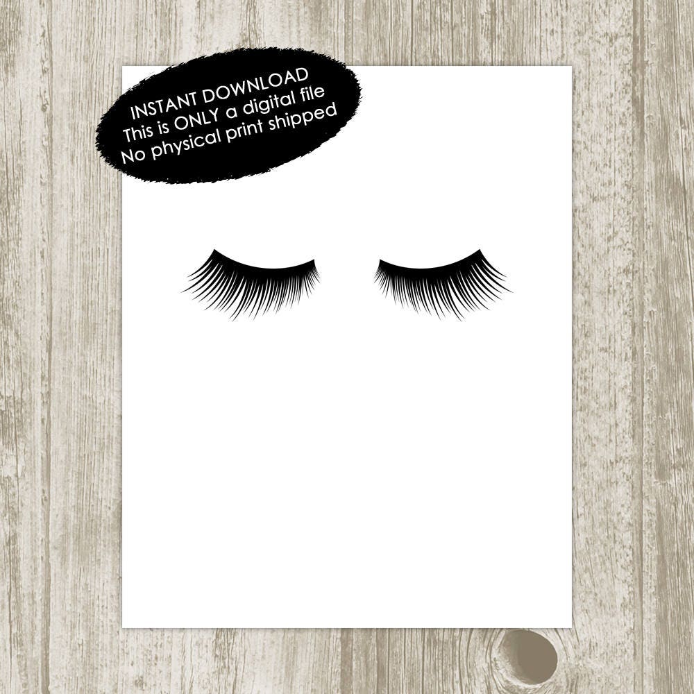 Lashes Printable Lashes Print Digital Eyelashes Print