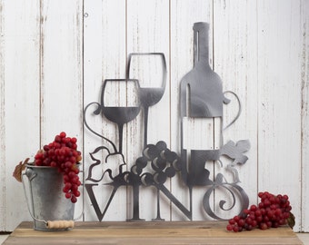 Wine Wall Decor vino metal wall art wine vino wine sign wine wall Wine Wall Decor vino metal wall art wine vino wine sign wine wall