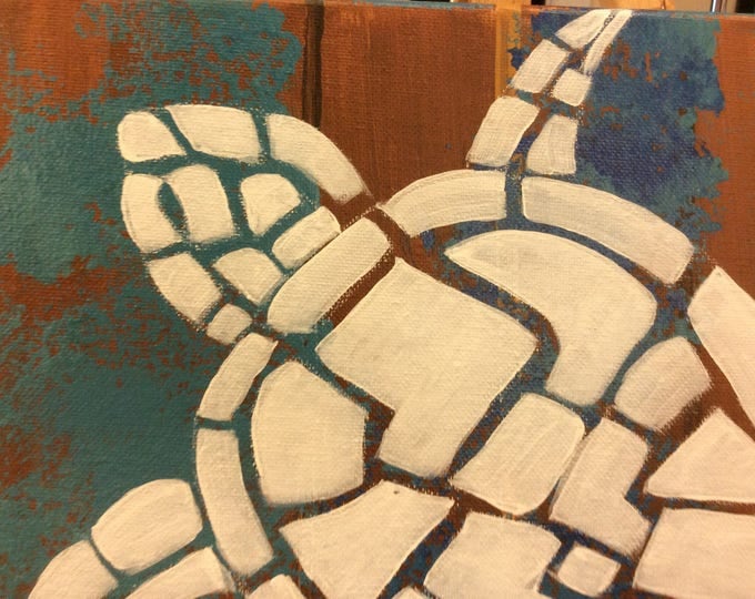 Acrylic Painting - Sea Turtle on Canvas
