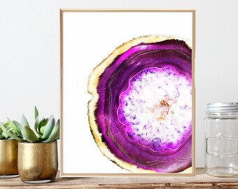 Agate Geode Art, Agate Slice, Chakra Wall Art, Crystal Art Print, Yoga Lovers Gift, Meditation Art, New Home Gift, Master Bedroom Art