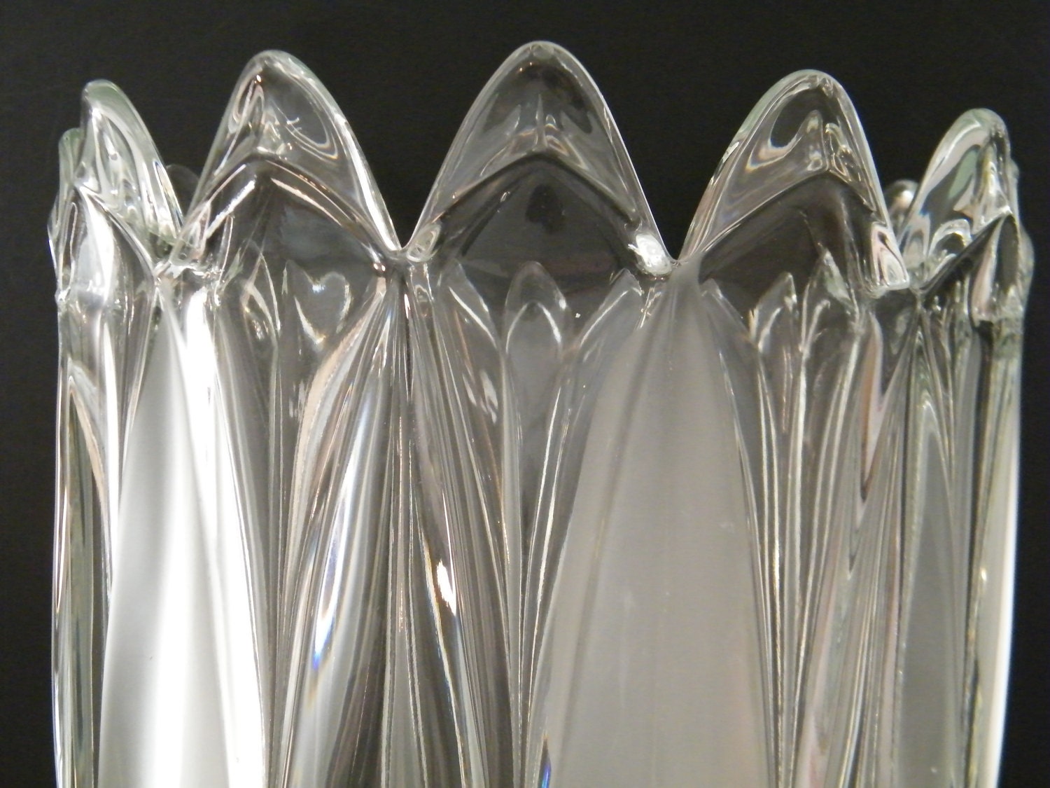 Lead Crystal Large Vase possible Mikasa no label vintage with