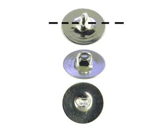 100 Silver Plated 10mm Glueable Button Backs Shanks. DIY Make a button out of almost anything