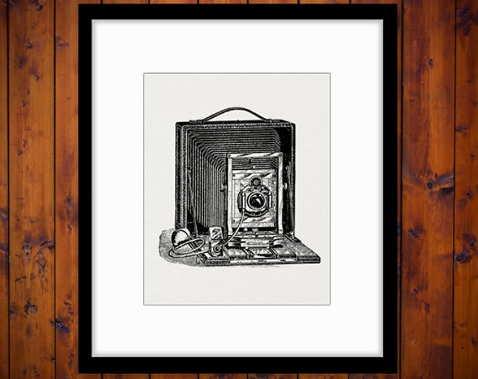 Digital Image Old Fashioned Camera Graphic Vintage Illustration Download Printable Artwork Antique Clip Art Jpg Png HQ 300dpi No.1532