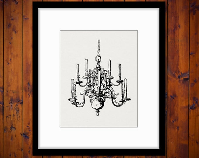 Candle Chandelier Printable Graphic Digital Elegant Image Download Vintage Clip Art Jpg Png Eps HQ 300dpi No.3806