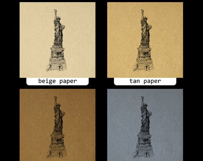 Digital Statue of Liberty New York City Image Graphic Printable Download Vintage Clip Art Jpg Png Eps HQ 300dpi No.2829