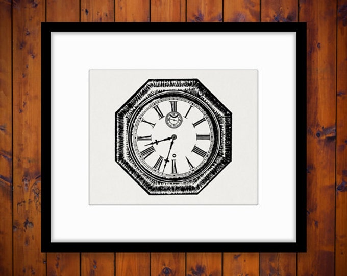 Printable Graphic Antique Clock Image Digital Illustrated Download Vintage Clip Art Jpg Png Eps HQ 300dpi No.3678