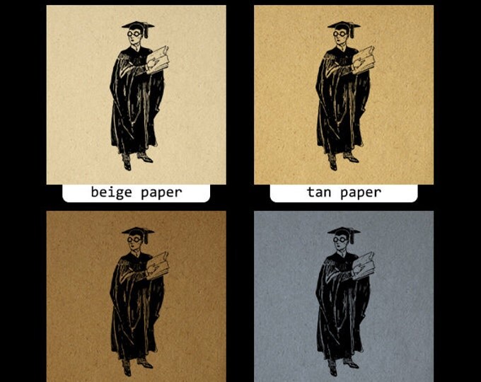 Digital Printable Collage Graduate Graphic Graduation Image Download Vintage Clip Art Jpg Png Eps HQ 300dpi No.3640