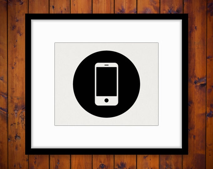 Printable Smartphone Cell Phone Graphic Digital Mobile Phone Icon Download Image Vintage Clip Art Jpg Png Eps HQ 300dpi No.4526