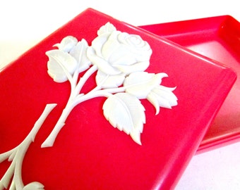 Vintage Cosmetic Case, Max Factor Celluloid Cosmetic Box Case, Tagged Max Factor Hollywood Brownette, Max Factor Celluloid Make Up Box