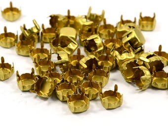 100 Pcs. Raw Brass SS35 Prong Setting Findings