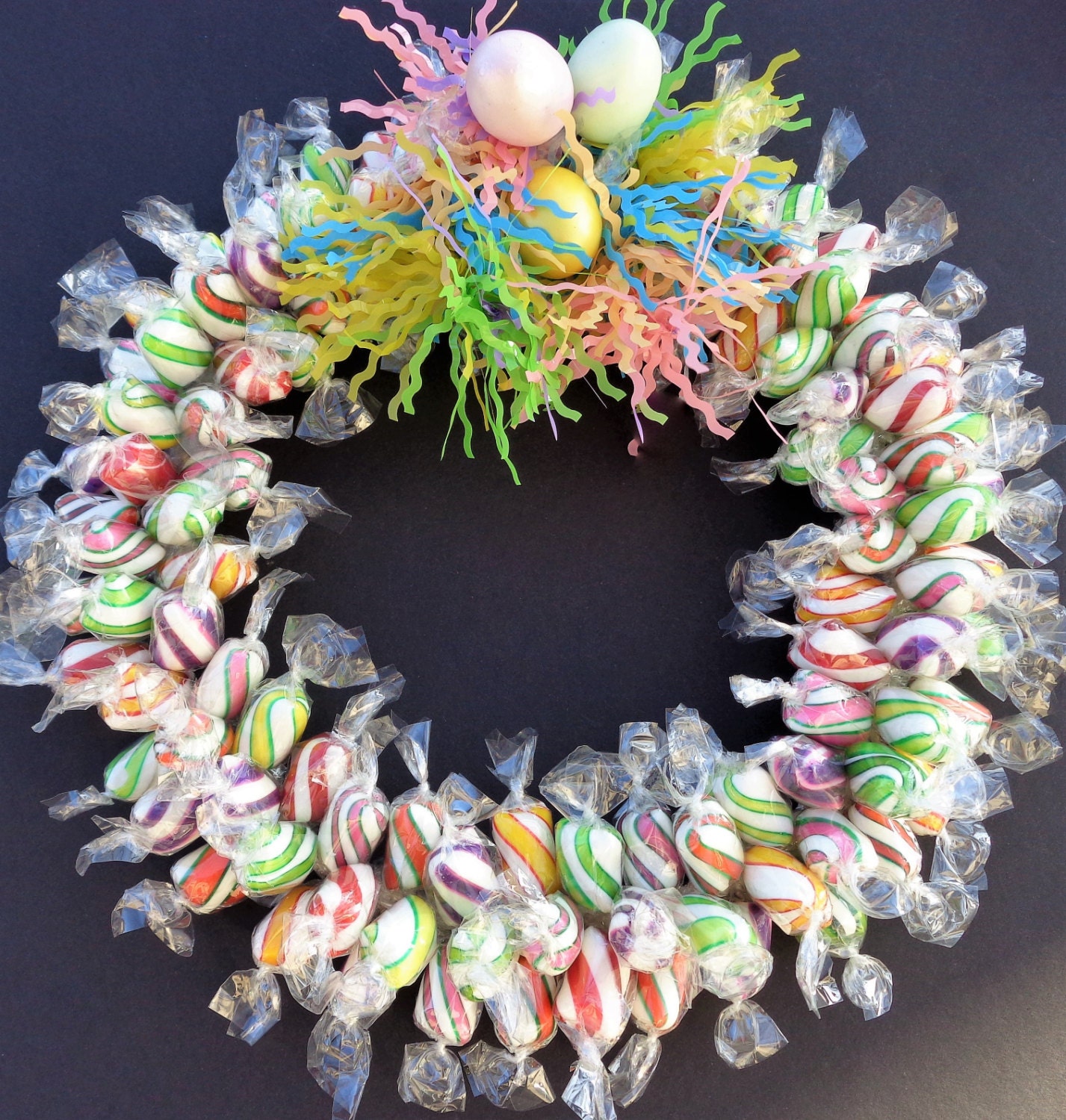 Spring Easter Candy Wreath Edible Gift by CandyWreathsbyCarla