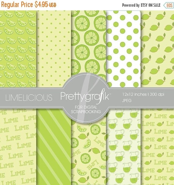 80% OFF SALE Lime citrus digital paper, commercial use, scrapbook papers, background - PS504 Il_570xn