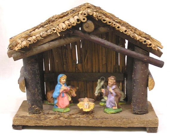 Vintage Nativity Set Table Top Made in Italy Compo Figures