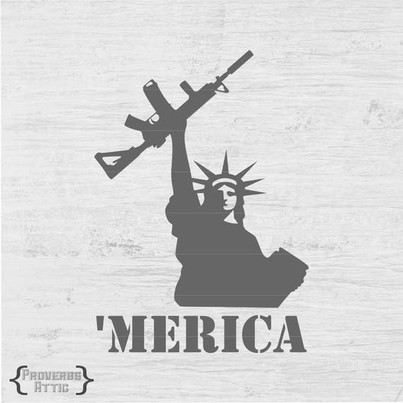 AR-15 M4 Statue of Liberty 'Merica decal t-shirt vinyl car