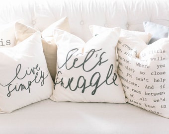Throw Pillow Cover SET - 16x16s You Choose How Many, present, throw cushion, housewarming gift