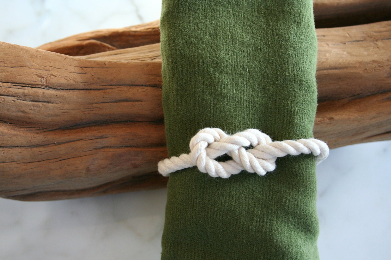 Set of 4 Rope Napkin Rings Figure 8 Knotted Napkin Rings