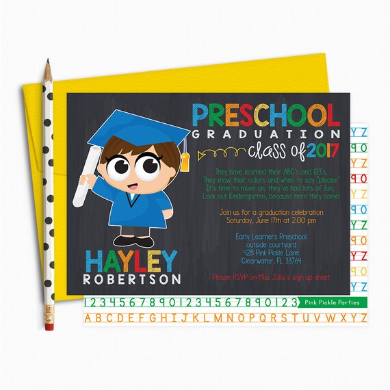 Items similar to Preschool Graduation Invitation, Preschool Invitation