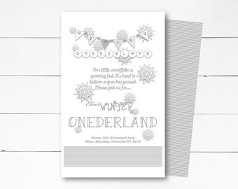 Winter Onederland Invitation, 1st Birthday Invitation, Winder Wonderland Invitation, Birthday Party, Onederland Party, DIY or Printed Invite