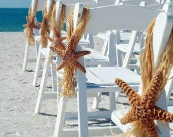 Beach Wedding Decor Starfish Chair Decoration with Natural