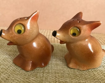 Vintage Pair of Googly Eyed Dogs - Salt & Pepper Shakers, Japan 1950s-60s