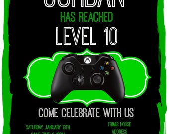 Video Game Theme Birthday Invitation Customize